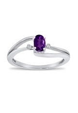 gorgeous white gold oval amethyst gemstone birthstone baby ring